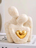 2pcs Mini Couple Statue (3.35 Inches), White Resin Decor, Suitable For Bedroom Shelf, Romantic Anniversary, Wedding And Valentine's Day Couple Gift